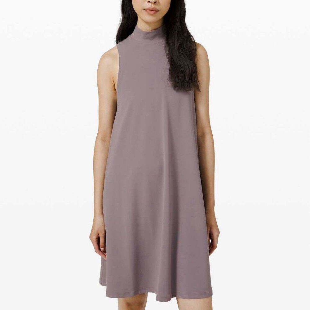 Lululemon Women’s All Aligned A-line Sleeveless Nulu Dress Lunar Rock Pink 6